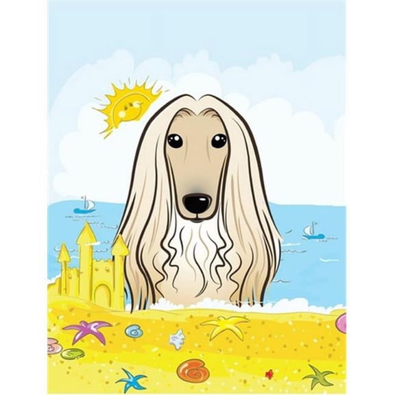 Caroline's Treasures BB2112GF Afghan Hound Summer Beach Flag Garden Size , Small, multicolor