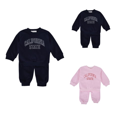 Letter Print Drop Shoulder Hoodie & Jogger Sweatpants 2-Piece Set Long Sleeve Crewneck Sweatshirt Top with Elastic Waist Sweatpant Baby Toddler Girl Fall Winter Outfit