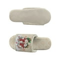 thumbnail image 5 of COEQINE Snowman Beige Bedroom Slippers Women Open Toe House Sandals Comfy Quiet Slip On Home Slides Christmas Fuzzy Slippers for Women Indoor, Reusable Washable Guest Footwear, 46-47, 5 of 7