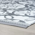 thumbnail image 5 of 4x6 Waterproof, Reversible Plastic Straw Outdoor Rugs for Patios | Also for Camping, RV, Deck, Porch, Balcony, Camp, Patio | Gray, Floral | Size: 3'9'' x 5'11'', 5 of 7