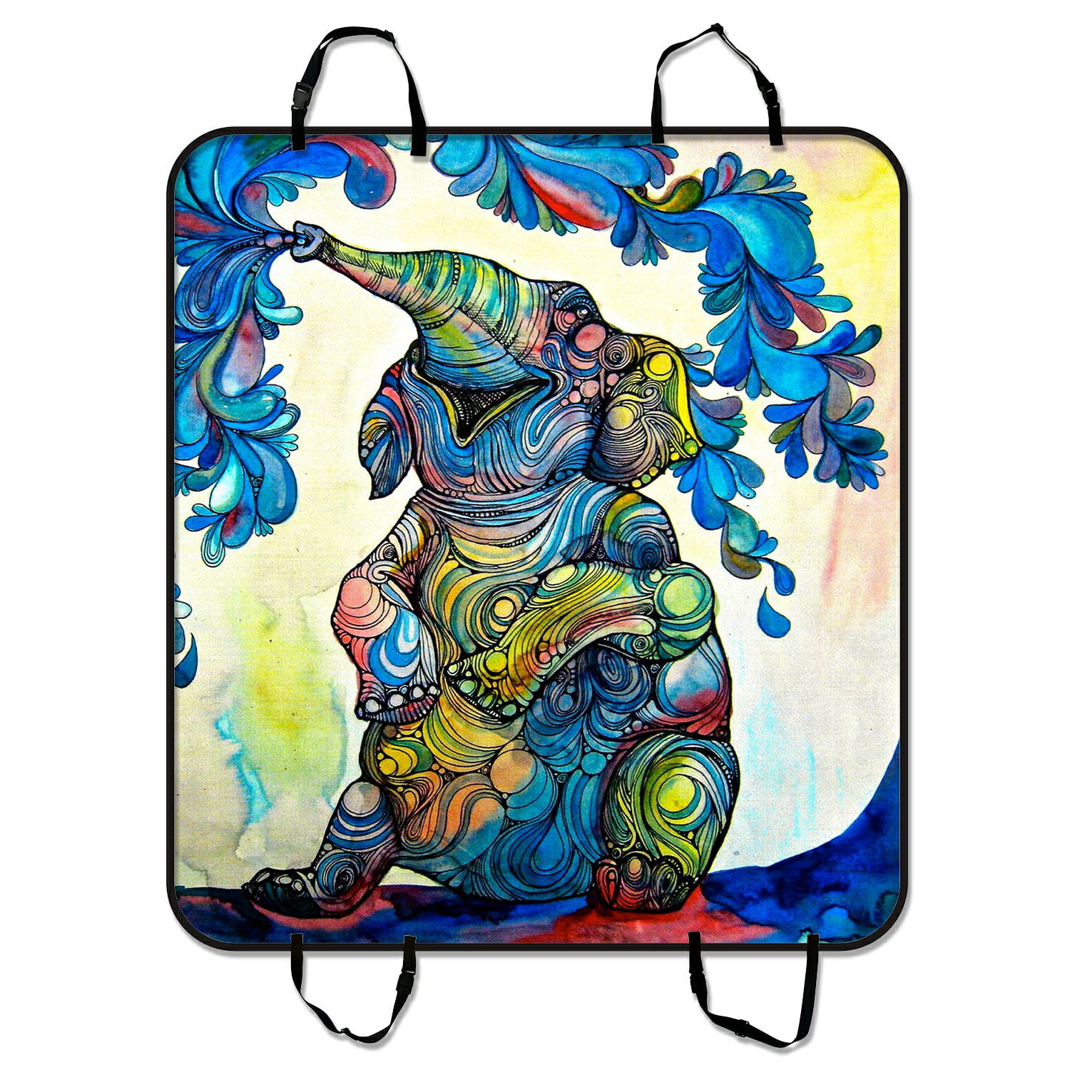 GCKG African Elephant Pet Car Seat Cover Dog Car Seat Mat Hammock Cargo