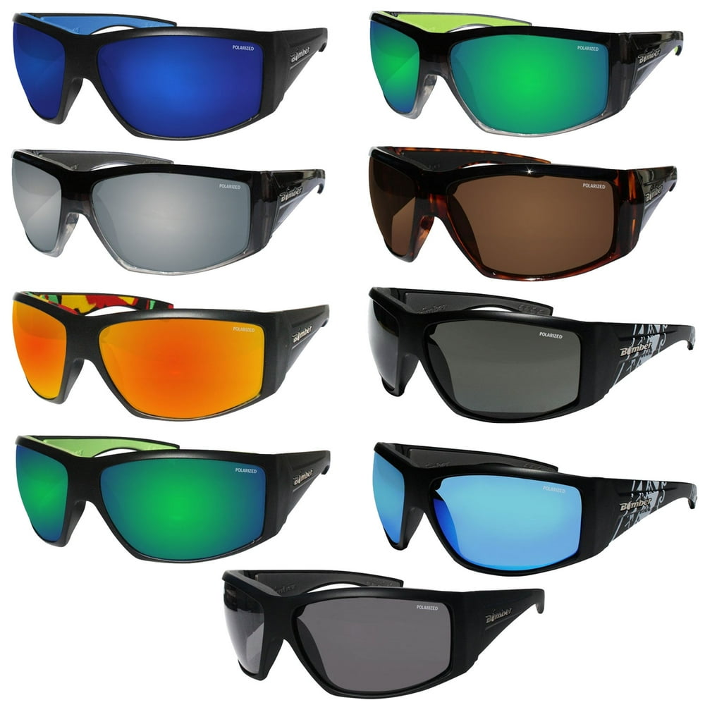 Bomber Sunglasses Ahi Bomb Matte Black Frm / Ice Blue Mirror Polarized
