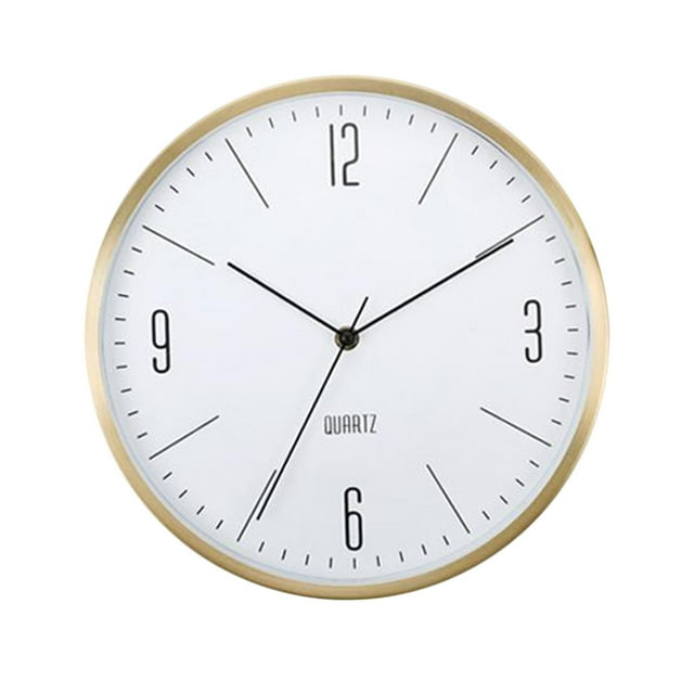 12 inch Metal Wall Clock Clock Large for Farmhouse School Living Room Gold