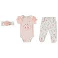 thumbnail image 2 of Kyle & Deena Baby Girl 3 PC Footed Pant Set, Sizes Newborn-9 Months, 2 of 2