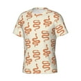 thumbnail image 3 of Yiaed Hand Drawn Snake Print Mens Short Sleeve Tight Fit T-Shirt, Crewneck Casual Tee-3X-Large, 3 of 5