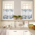 thumbnail image 4 of Winter Eucalyptus Leaves Kitchen Curtains and Valances Set, Winter Blue Teal Leaves Rod Pocket Window Valance 18 Inch Window Curtain Panels for Living Room Bedroom Laundry, 27.5x24in, 3 Pieces, 4 of 7