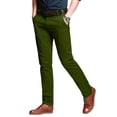 thumbnail image 1 of Pantalones casuales que combinan con la parte delantera plana y delgada para hombre, color verde, 1 of 5