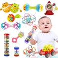 thumbnail image 1 of Juegos de sonajero para bebés juguetes sensoriales para bebés de 0 12 meses 1 año bola giratoria agarre desarrollo de actividades juguetes de dentición de silicona, 1 of 5