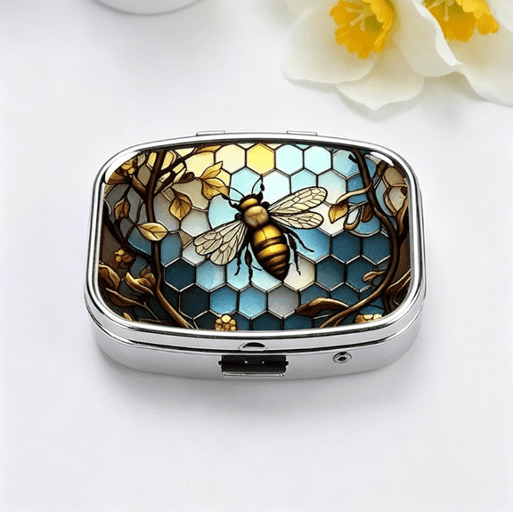 Multi-Use Small Pill Box, Portable Plastic Medicine Organizer, 2 Compartments Pocket Pill Case for Travel, Compact Vitamin Container for Purse, Also for Jewelry, Earrings, Small Items Storage White
