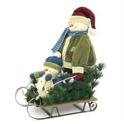 Snowman Riding Sled