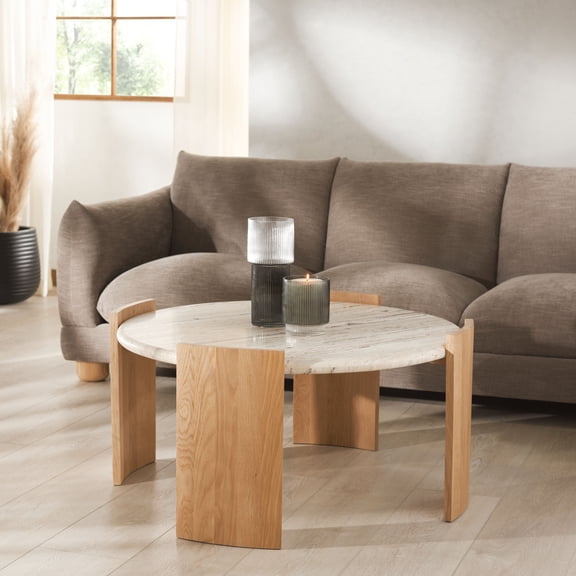 Safavieh Couture Damarcus Travertine Top Coffee Table, Natural/Travertine
