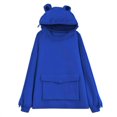thumbnail image 1 of OUSITAID Sweat à Capuche pour Femmes à Manches Longues et Manteaux Simples à Rabat Style Paresseux, 1 of 7