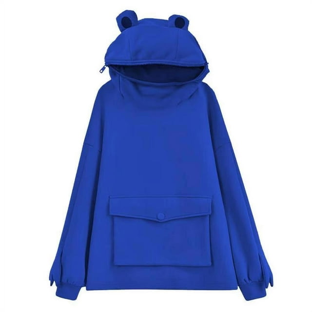 OUSITAID Sweat à Capuche pour Femmes à Manches Longues et Manteaux Simples à Rabat Style Paresseux