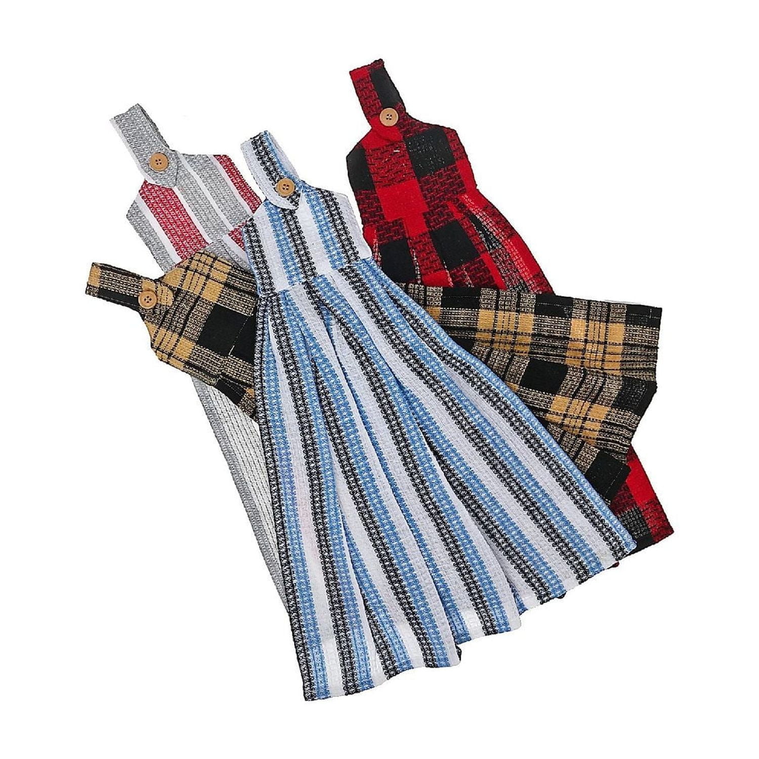 IH Casa Decor Oversized Waffle Loop Kitchen Towel Asstd - Set of 4