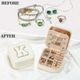 thumbnail image 2 of Travel Jewelry Case Organizer for Girls Women, Mini Letter Portable Jewelry Box, Small Jewelry Storage Holder for Stud Earrings, Rings, Necklaces, 2 of 6