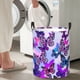 thumbnail image 5 of Fotbe Flying Butterflies Cesto de Ropa con Asas, Cesto Impermeable de Gran Capacidad, Bolsa de Lavado para Dormitorio, Cesto de Ropa con Ruedas y Asas-Small, 5 of 6