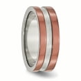 thumbnail image 4 of Stainless Steel 8mm Brown Band Ring Wedding, 4 of 10