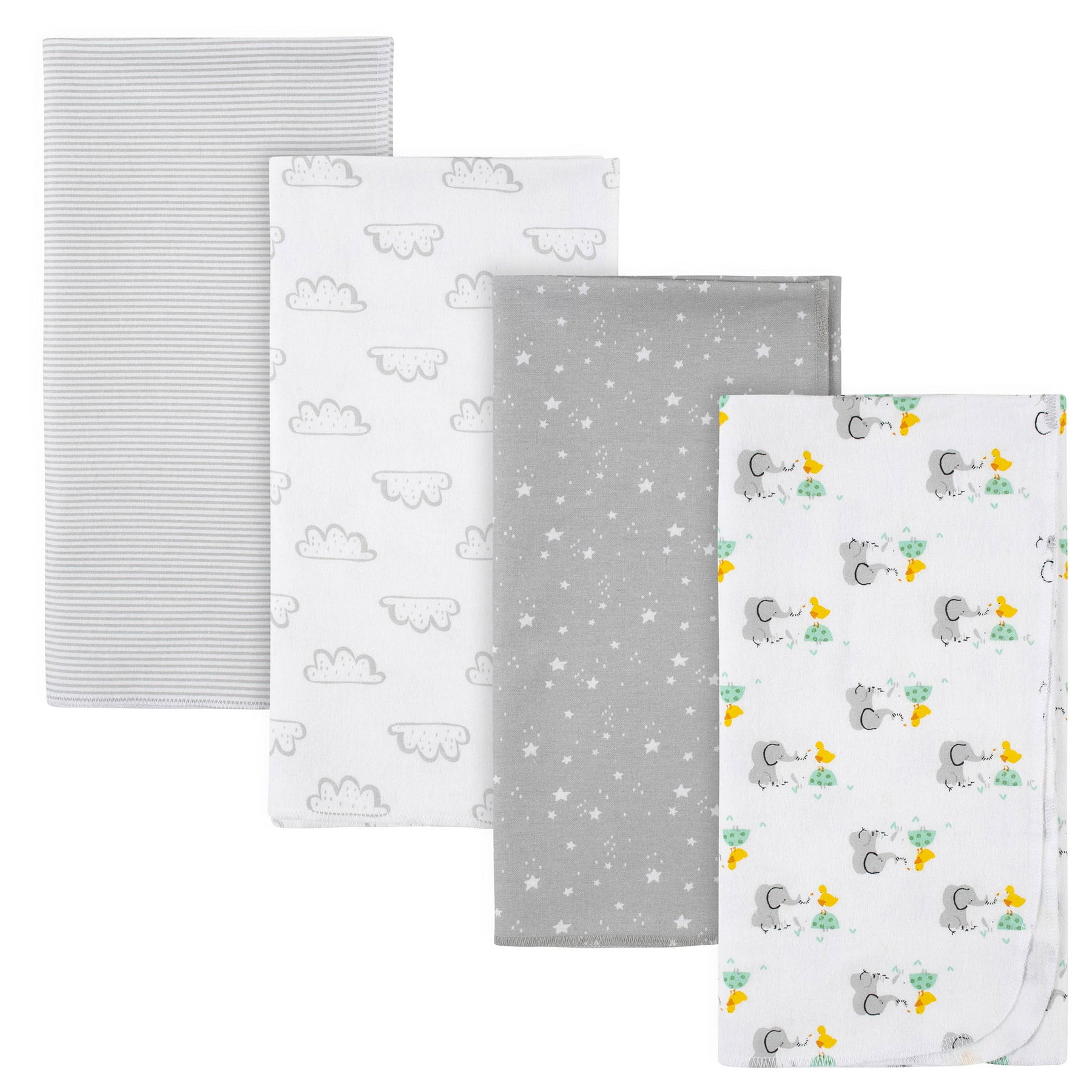 Gerber Unisex Baby 100% Cotton Flannel Receiving Blankets for Babies and Newborns 30x30 Inches (Pack of 4), Neutral, Your little one will love the gentle feel of our 100% cotton flannel blanketsWith their soft and cozy texture and an array of colors and patterns, they offer an gentle touch that's easy on sensitive skinCrafted with meticulous care, these blankets are tailored to