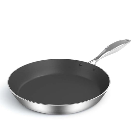 SOGA 24cm Stainless Steel Fry Pan – Non-Stick Interior, Induction Compatible Frying Pan Skillet