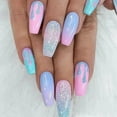 thumbnail image 2 of 24Pcs/Set Colorful Glossy Fake Nails Artificial Acrylic Long Ballet Press on Nail Tips Coffin Wearing Reusable False Nails Art LU, 2 of 7