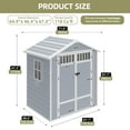 thumbnail image 6 of Wooflex 6.7 x 5.6 x 4 ft Resin Storage Shed with Floor, Air Vent, Window, Lockable Double Door, Waterproof Garden Tools, Pool Organizer, Plastic Utility Building, Light Gray, 6 of 14