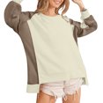 thumbnail image 7 of Diufon Women's Oversize Sweatshirt Knitted Color Block Long Sleeve Crewneck Sweatshirts Casual Pullover Tops, 7 of 7