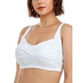 thumbnail image 3 of Ocean Blues Women and Women's Plus Size Ruched Bandeau Bikini Top White Bathing Suit For All Women , Size Medium, 3 of 7