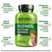 NATURELO Postnatal Multivitamin - Supplement for Breastfeeding Women - Plant-Based Vitamin D, Folate, Gentle Iron - for Nursing Mother, Baby - Post Natal Lactation Support 180 Capsules