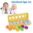 thumbnail image 2 of MesaSe 12PCS Matching Eggs Colour Shape Sorting Recognition Sorter Simulation Egg Game Puzzle Educational Geometric Learning Toys Birthday Gift For Kids, 2 of 9