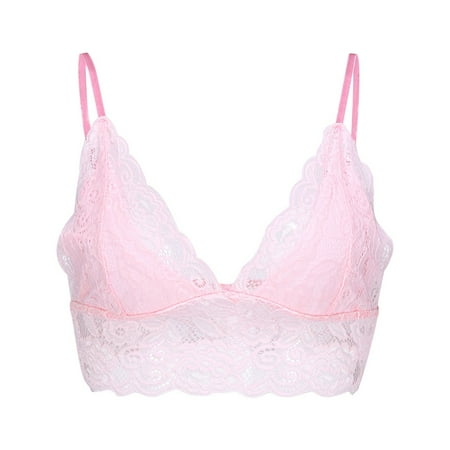 

DENGDENG Women s See Through Wireless Bralettes Lace Bras for Women Plus Size Sexy Triangle