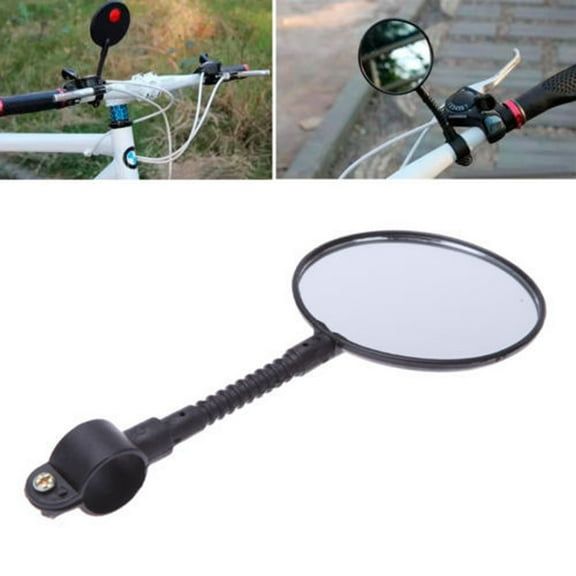 Hxlamzoo Adjustable Bike Handlebar Rearview Mirror - 8.5cm Large Lens, Flexible Cycling Safety Mirror for 2-2.2cm Handlebars, Lightweight & Easy Install (Plastic & Glass)