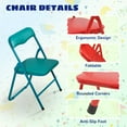 thumbnail image 6 of FlexWave 5-Piece Folding Table and Chair Children's Edition Set，Includes 1 Square Card Table，with Blue Padded Top and 4 Matching Folding Chairs，for Home, Game Night, Picnic, or Party, 6 of 8
