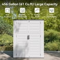 thumbnail image 4 of AOXUN Horizontal Storage Sheds 61 Cu.ft, HDPE Outdoor Storage Box 160 Gallon, Waterproof Lockable Resin Deck Box with Spring-Assisted Lid, Patio Storage for Garden, Pool, Cushions, Tools, White, 4 of 16