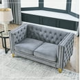 thumbnail image 7 of Velvet Sofa for Living Room,Buttons Tufted Square Arm Couch, Couch Upholstered Button, 7 of 7