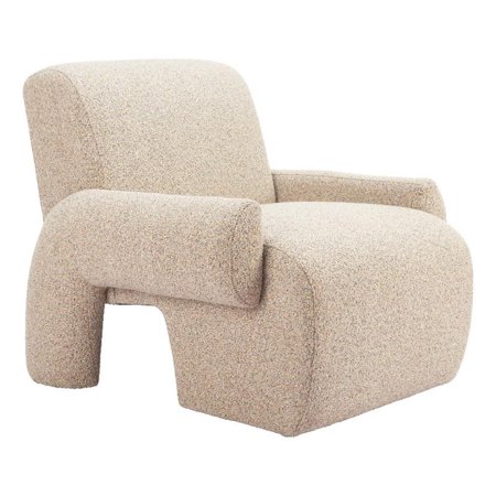Pemberly Row Contemporary Assembled Wood Accent Chair Heathered Beige