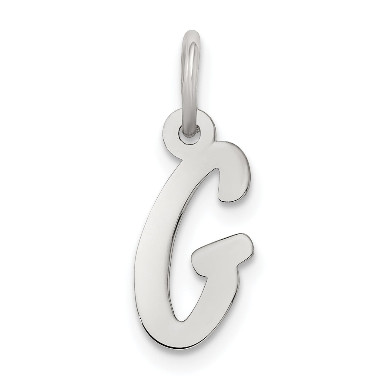 925 Sterling Silver Brocaded Initial G Charm and Pendant