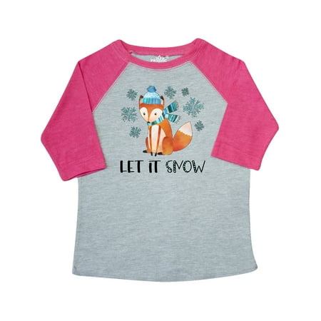 

Inktastic Let it Snow Cute Orange Fox in Hat and Scarf Gift Toddler Boy or Toddler Girl T-Shirt