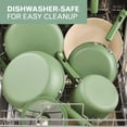 thumbnail image 6 of Farberware TrueCook 12pc Ceramic Cookware Set, Dishwasher and Oven Safe, Green, 6 of 18
