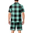 thumbnail image 4 of Mens Satin Silky Pajamas Set Short Sleeve Button Down Sleepwear Pjs Summer 2 PCS Loungewear with Pockets S-4XL, 4 of 4