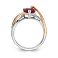 thumbnail image 2 of Solid 14k White and Rose Gold Diamond and Ruby Engagement Ring Size 6 (.02 cttw.), 2 of 4