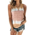 thumbnail image 3 of Plus Size Women Boho Sleeveless Tank Blouse Ladies Casual Summer Beach Vest Tops Holiday Tie-dye Gradient Cami Vest Tank Tops, 3 of 3
