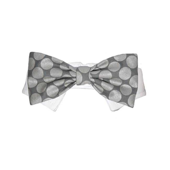 Pooch Outfitters PBBB-XXL Bentley Bow Tie, Silver - 2XL