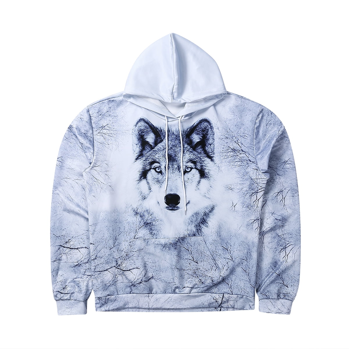 Womens Mens Animal Wolf 3D Graphic Print Hoodie Sweater Sweatshirt Pullover Tops 