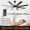 thumbnail image 4 of Electric Fans 72" Ceiling Fan with Light, 6-Speed Remote Control, Reversible DC Motor, Modern 8 Blades with 6"/12"/19.5" Downrods for Home or Commercial Black/Walnut,Ceiling Fans, 4 of 16