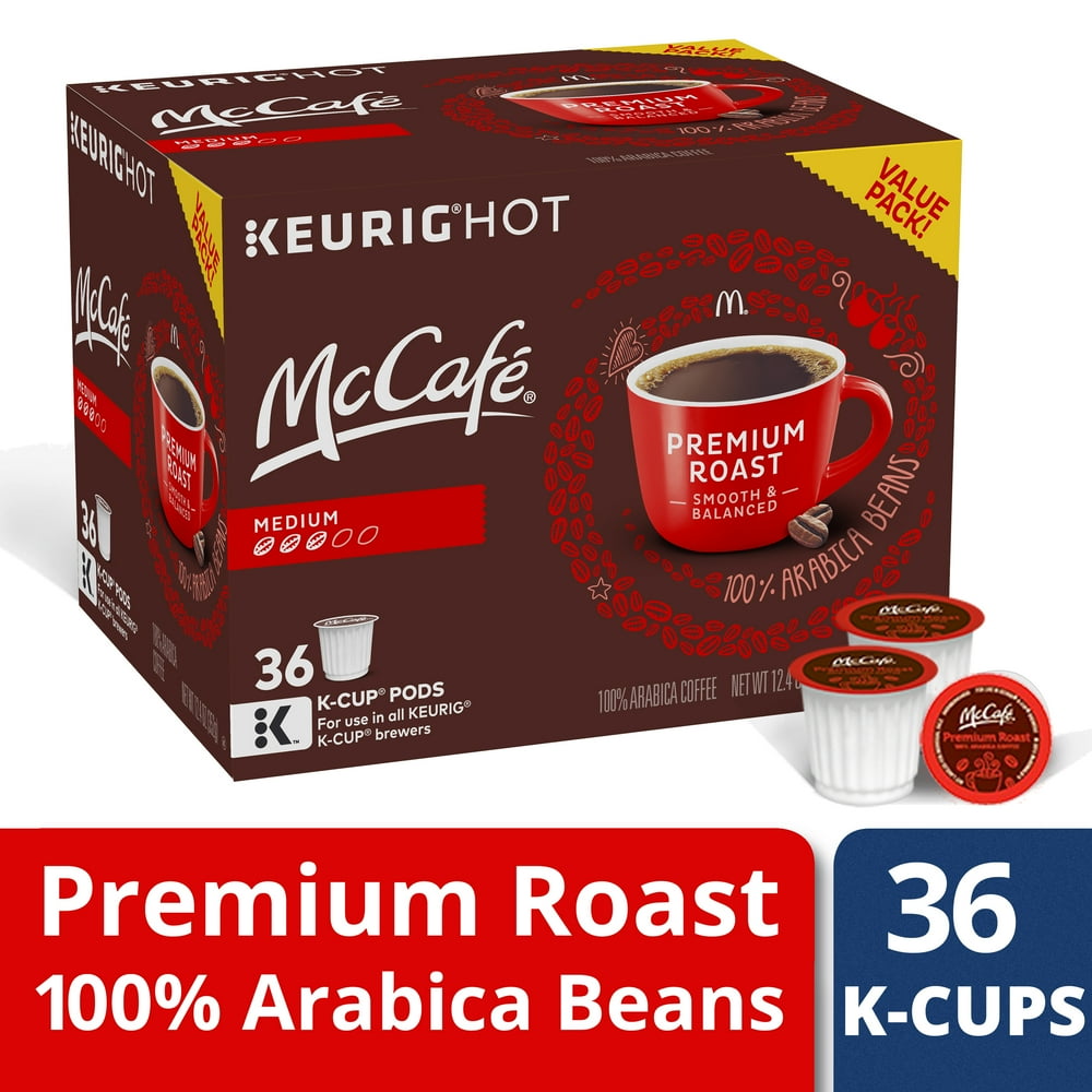 McCafe Premium Roast Medium Coffee KCup Pods, Caffeinated, 36 ct 12.