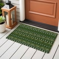 thumbnail image 4 of 2x3 Ft Entryway Area Rug, Green Christmas Kitchen Rug Runner Washable Floor Mat, White Snowflake Yellow Geometric Abstract Non Slip Indoor Door Mat Throw Carpet for Bathroom Living Room Bedroom, 4 of 8