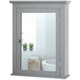 thumbnail image 1 of Gymax Armoire-Miroir Murale avec Tablette Réglable, Gris, 1 of 10