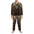 thumbnail image 3 of Salouo Streamside Meditating Fox Print Button-Front Long Sleeve Pajama Set for Men, Soft 2Pjs Men's Long Sleeve Sleepwear-Small, 3 of 7