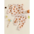 thumbnail image 2 of Suealasg 2Pcs Baby Boy Girl Halloween Outfits Set Long Sleeve Pumpkin Print Sweatshirt Pants 6M 1T 2T 3T Toddler Casual Halloween Clothes, 2 of 8