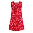 thumbnail image 4 of Wycnly Womens Dresses Beach Fashion Button up Plus Size Flowy Pleated Swing Tunic Tank Mini Sundress Summer Floral Print V-Neck Sleeveless Formal Short Dress Red XXXL, 4 of 4